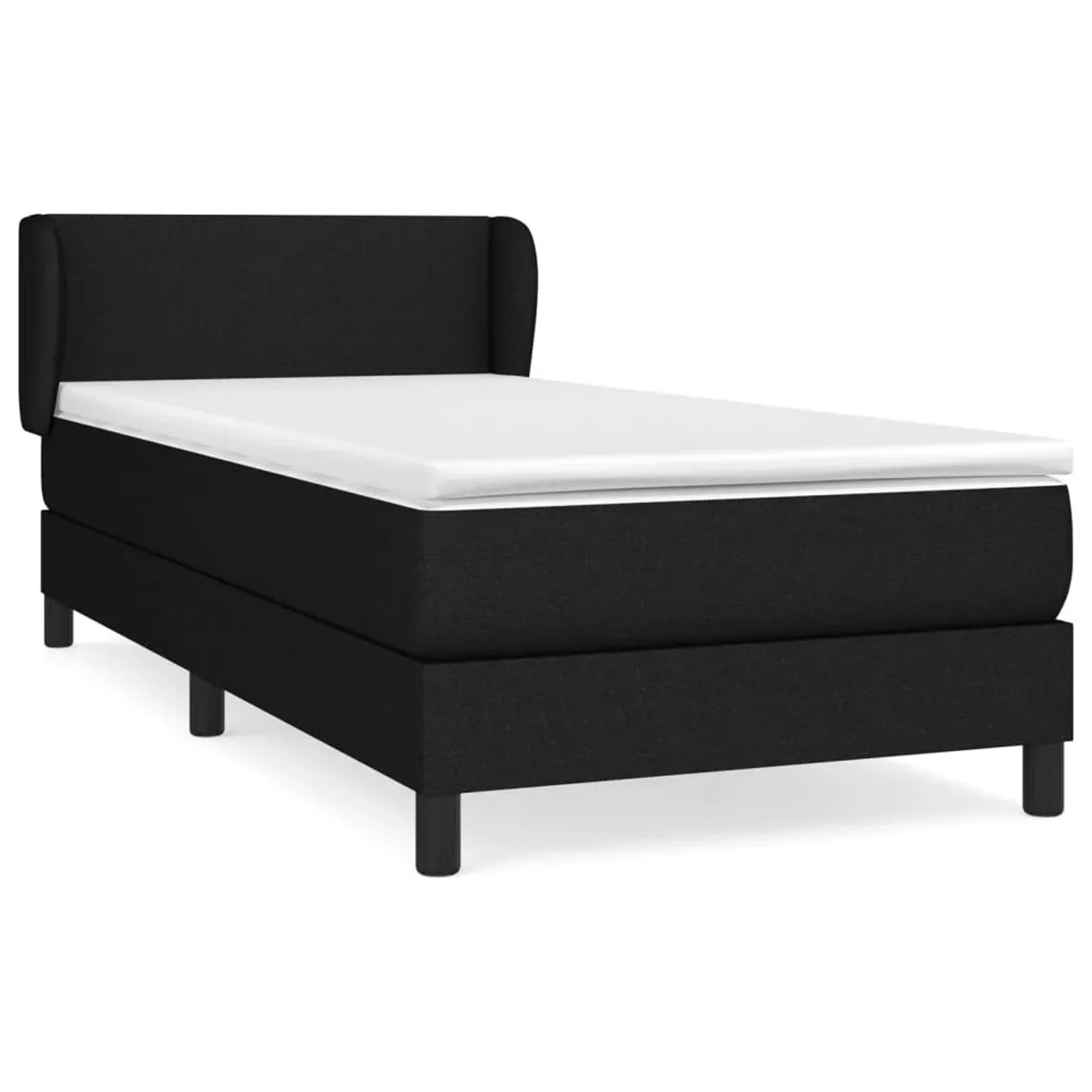 Bild von vidaXL Boxspringbett mit Matratze Schwarz 90x200 cm Stoff1466621