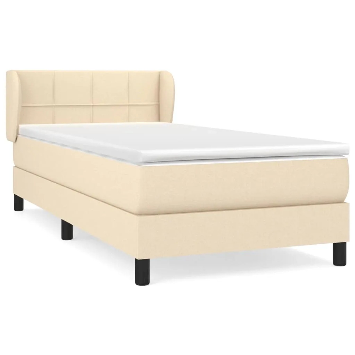 Bild von vidaXL Boxspringbett, Boxbett mit Matratze Creme 100x200 cm Stoff