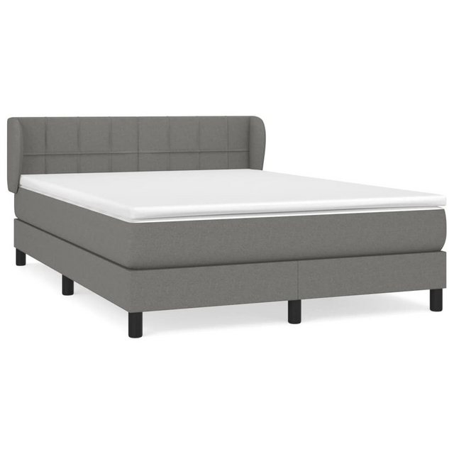 Bild von vidaXL Boxspringbett mit Matratze Dunkelgrau 140x200 cm Stoff1398663