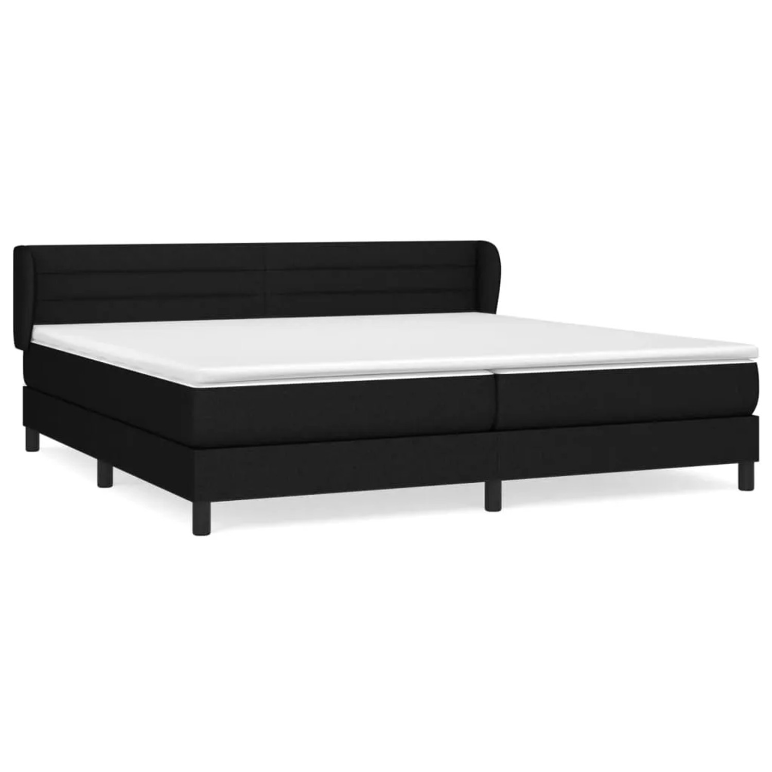 Bild von vidaXL Boxspringbett Boxspringbett mit Matratze Schwarz 200x200 cm Stoff Bett Bettgestell