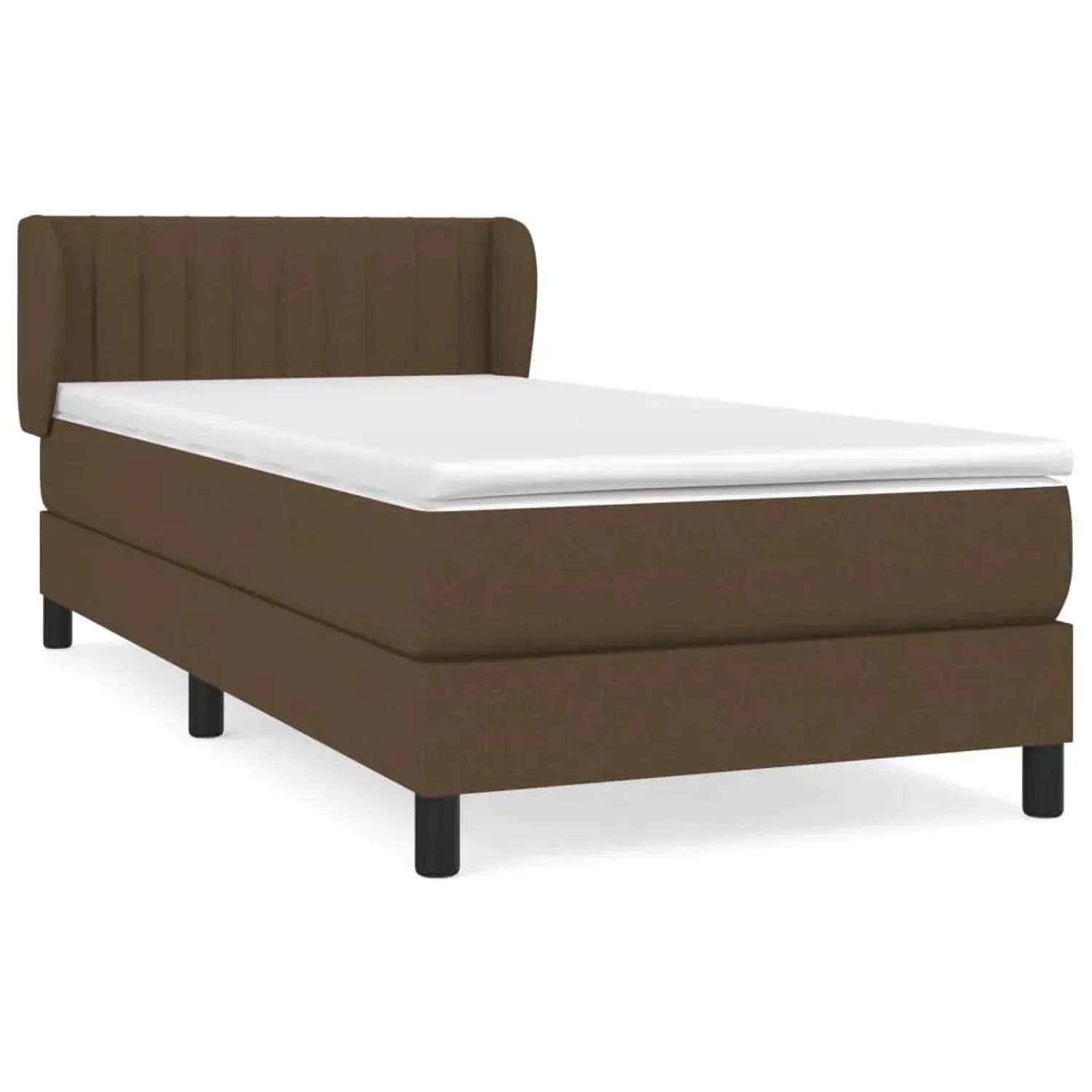 Bild von vidaXL Boxspringbett mit Matratze Dunkelbraun 90x190 cm Stoff1390025