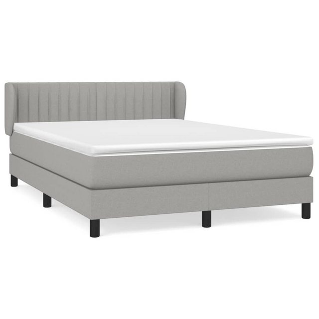 Bild von vidaXL Boxspringbett Boxspringbett mit Matratze Hellgrau 140x190 cm Stoff Bett Bettgestell