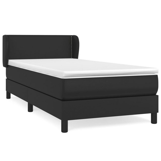 Bild von vidaXL Boxspringbett mit Matratze Schwarz 100x200 cm Kunstleder1388443