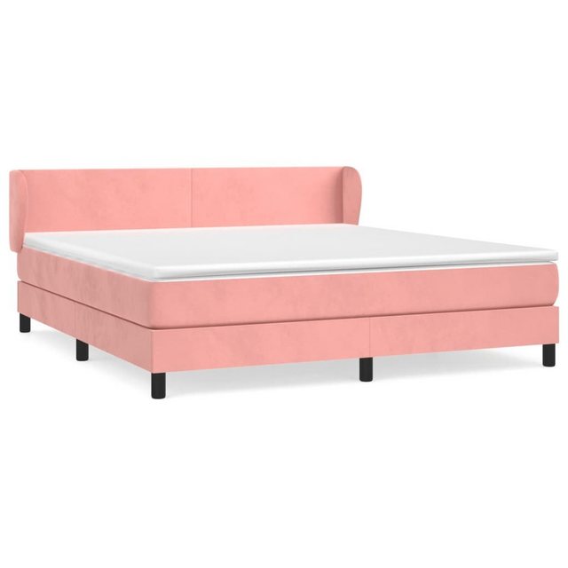 Bild von vidaXL Boxspringbett Boxspringbett mit Matratze Rosa 160x200 cm Samt Bett Bettgestell