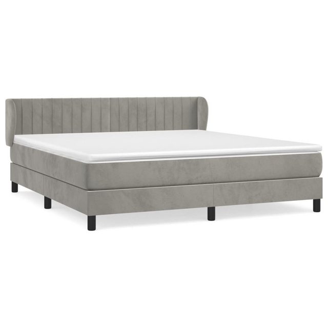 Bild von vidaXL Boxspringbett mit Matratze Hellgrau 160x200 cm Samt1397650