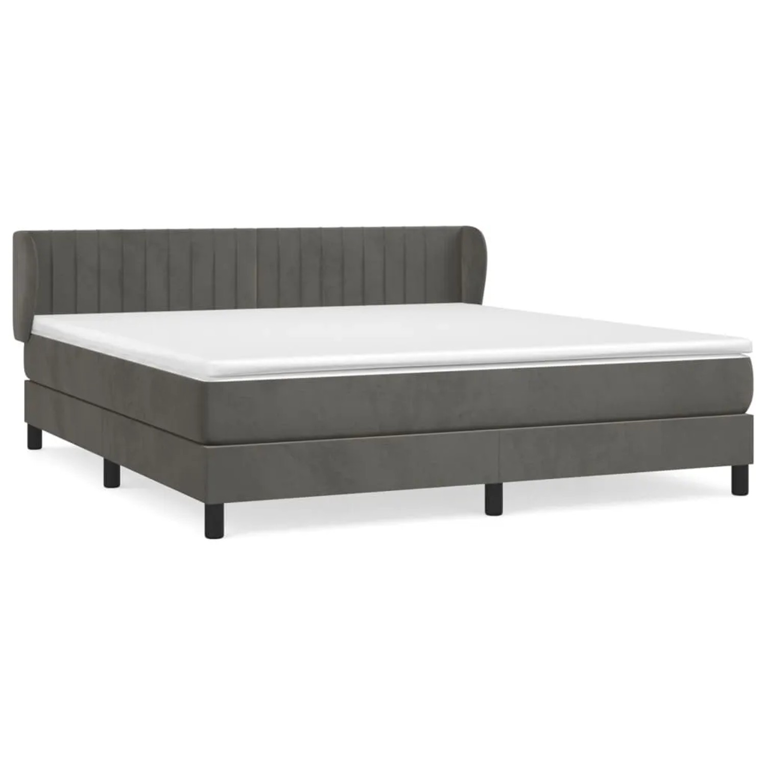 Bild von vidaXL Boxspringbett mit Matratze Dunkelgrau 180x200 cm Samt1397918