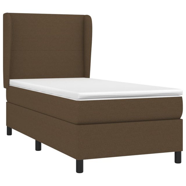 Bild von vidaXL Boxspringbett mit Matratze Dunkelbraun 90x190 cm Stoff1372325