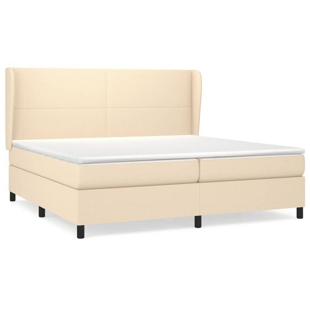 Bild von vidaXL Boxspringbett Boxspringbett mit Matratze Creme 200x200 cm Stoff Bett Bettgestell