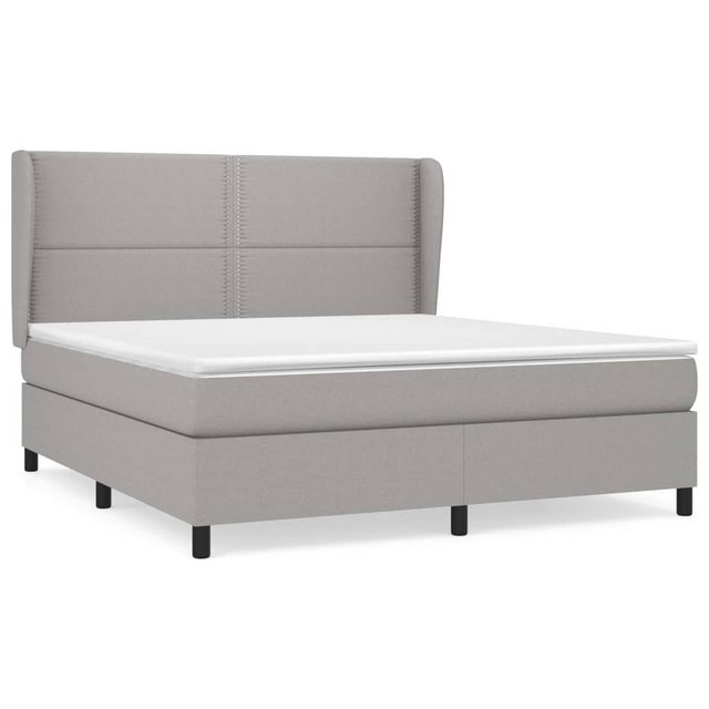 Bild von vidaXL Boxspringbett Boxspringbett mit Matratze Hellgrau 180x200 cm Stoff Bett Bettgestell