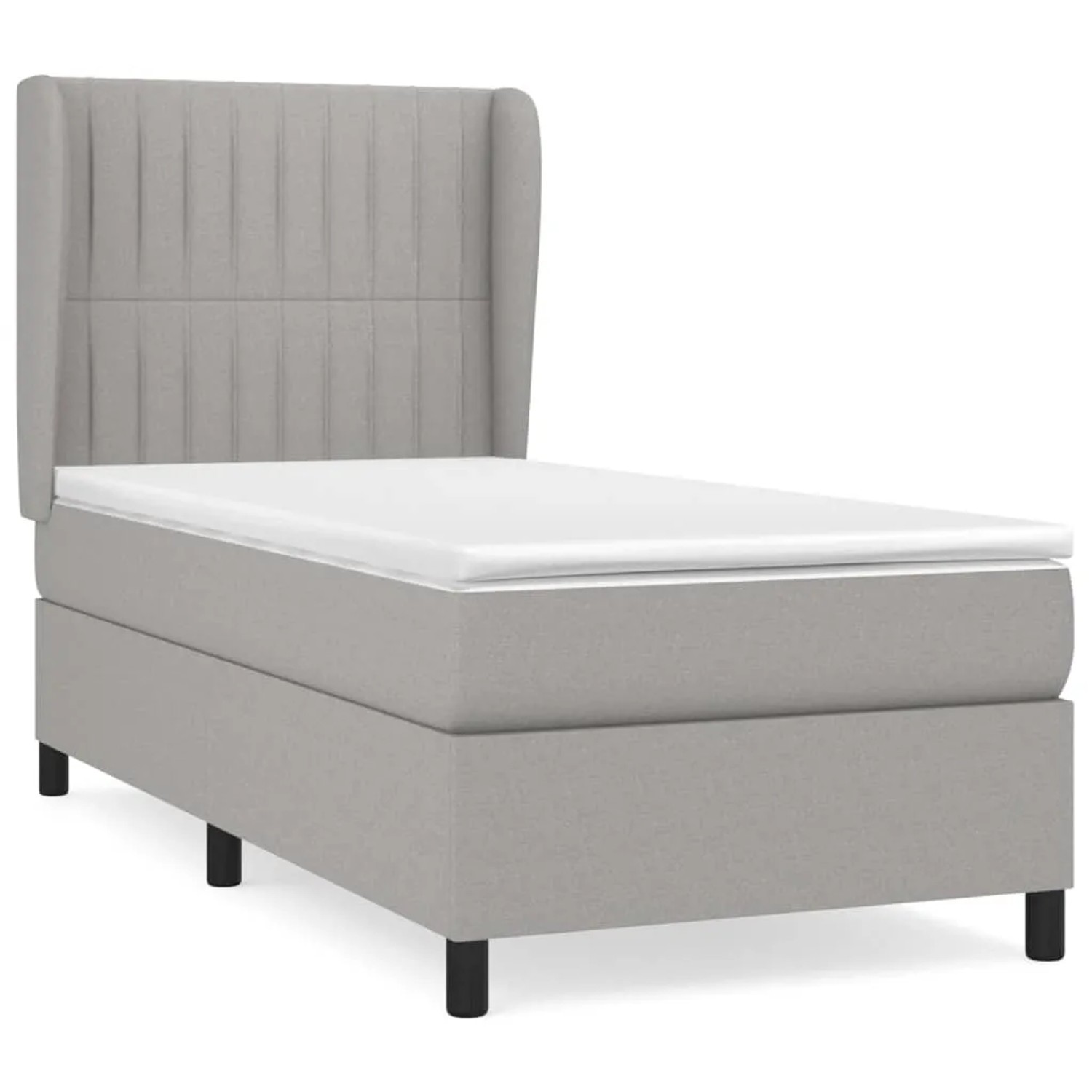 Bild von vidaXL Boxspringbett, Boxbett mit Matratze Hellgrau 80x200 cm Stoff