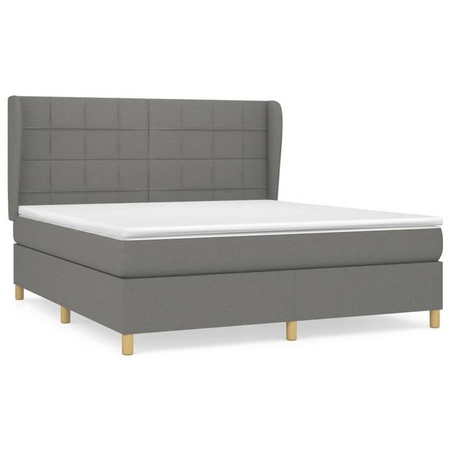 Bild von vidaXL Boxspringbett Boxspringbett mit Matratze Dunkelgrau 180x200 cm Stoff Bett Bettgestel
