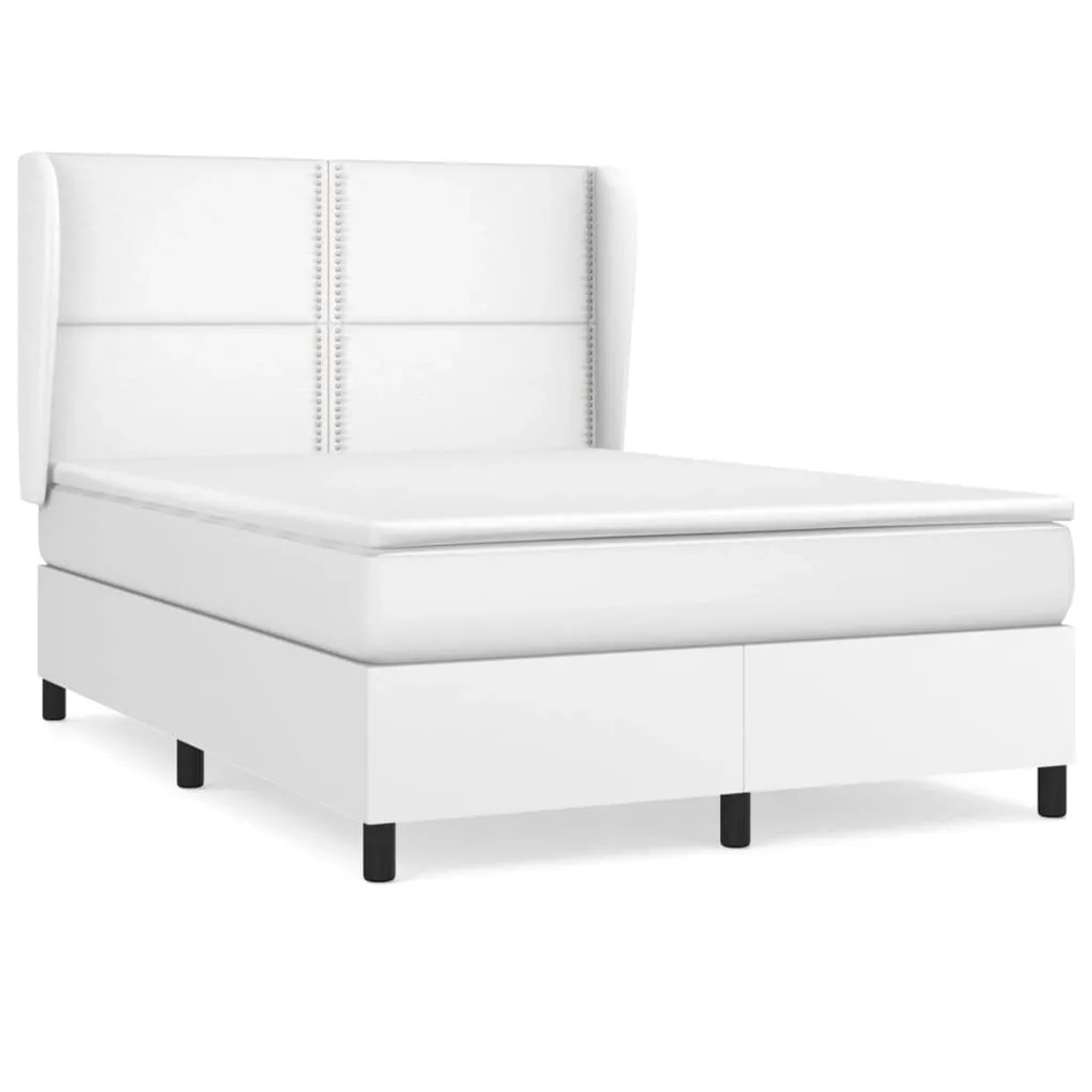 Bild von vidaXL Boxspringbett mit Matratze Weiß 140x190 cm Kunstleder1466683