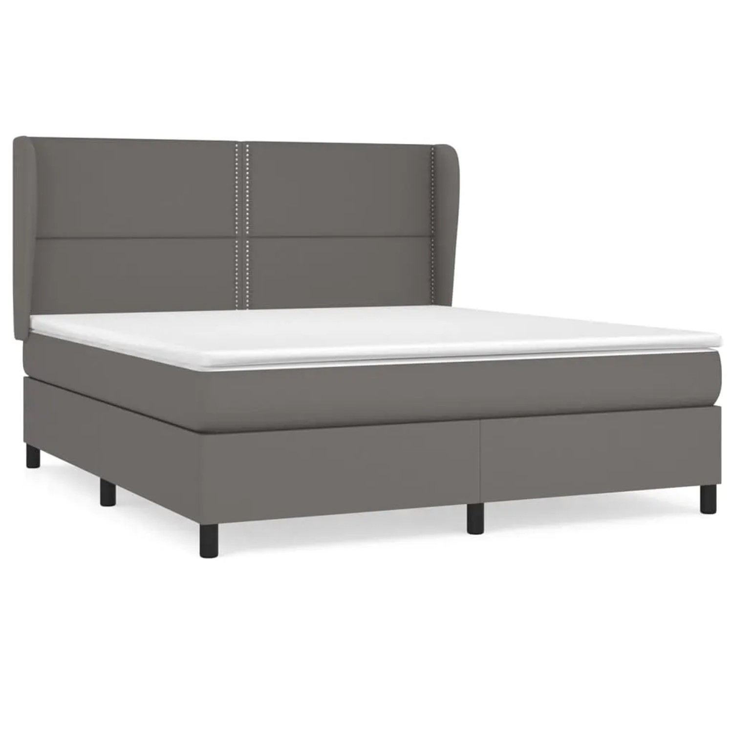 Bild von vidaXL Boxspringbett mit Matratze Grau 160x200 cm Kunstleder1466690