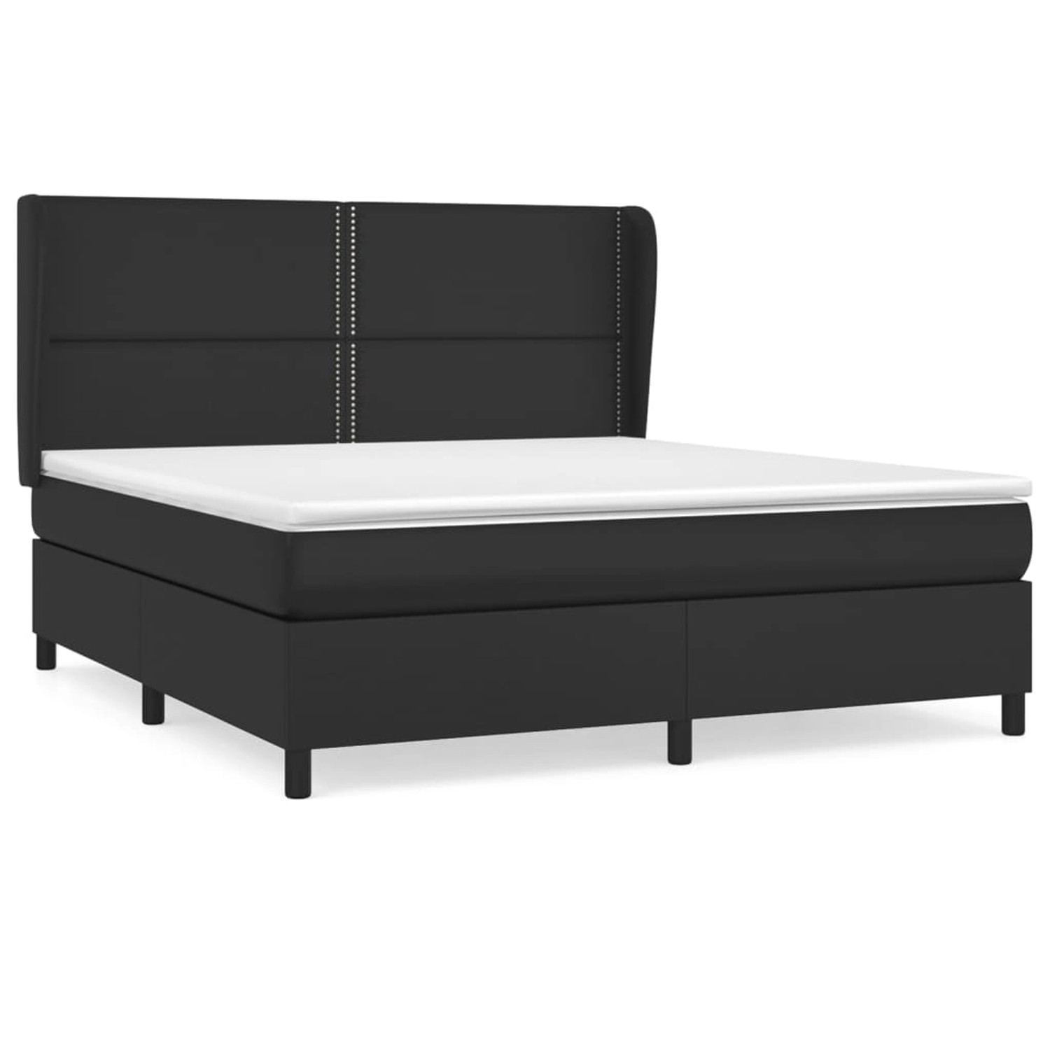 Bild von vidaXL Boxspringbett mit Matratze Schwarz 180x200 cm Kunstleder1466687