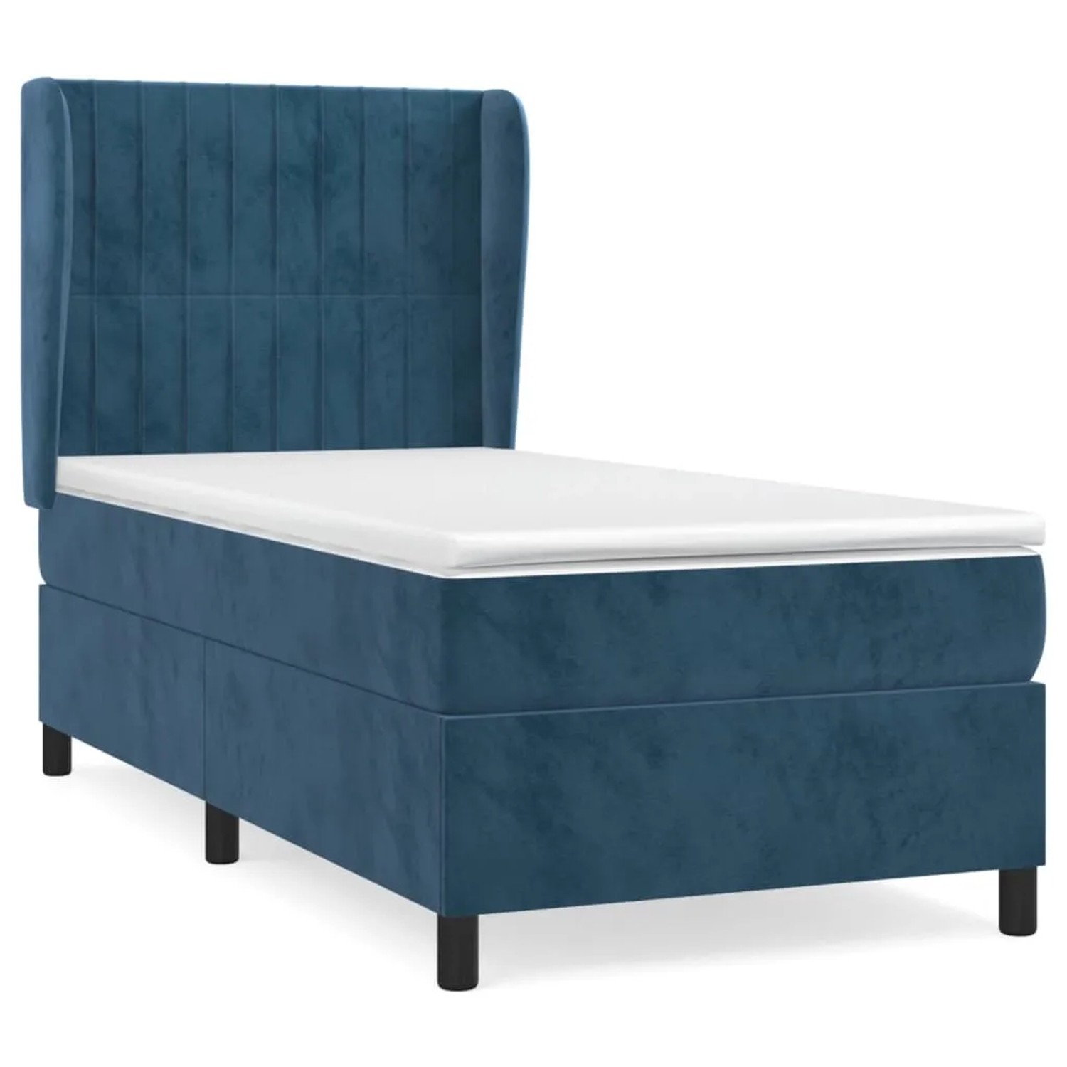 Bild von vidaXL Boxspringbett mit Matratze Dunkelblau 100x200 cm Samt1466548