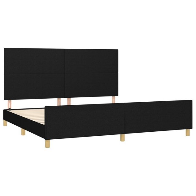 Bild von vidaXL Bettgestell Bettrahmen mit Kopfteil Schwarz 200x200 cm Stoff Bett Bettgestell