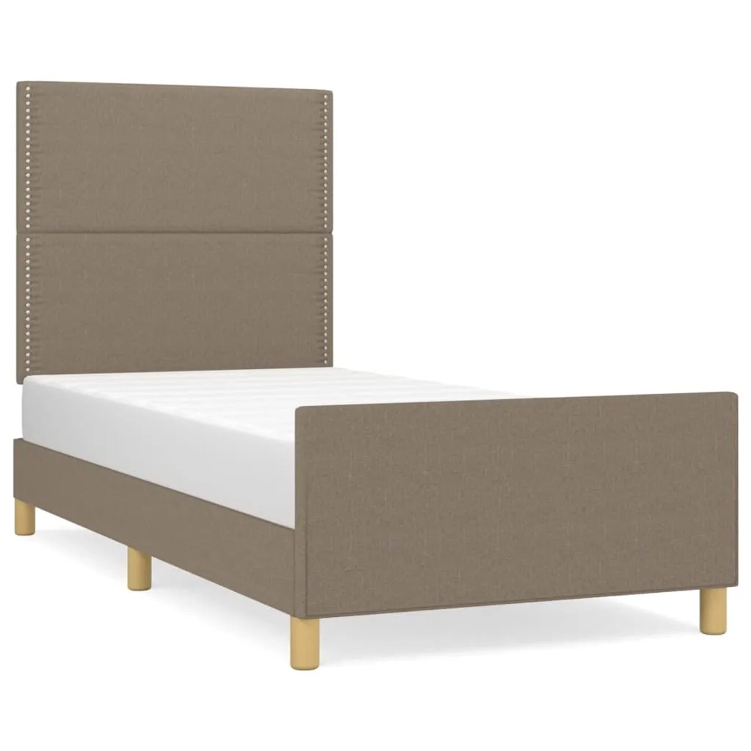 Bild von vidaXL Bettgestell mit Kopfteil Taupe 90x200 cm Stoff Modell 31347813