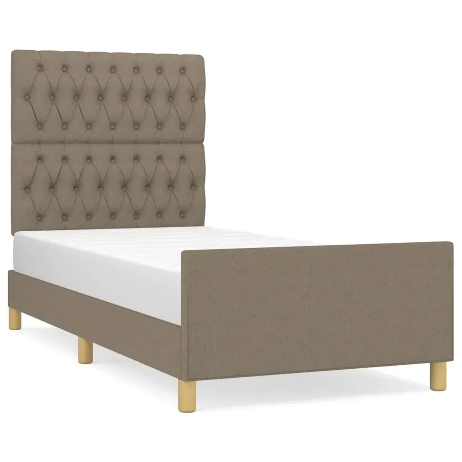 Bild von vidaXL Bettgestell mit Kopfteil Taupe 90x190 cm Stoff Modell 61376476