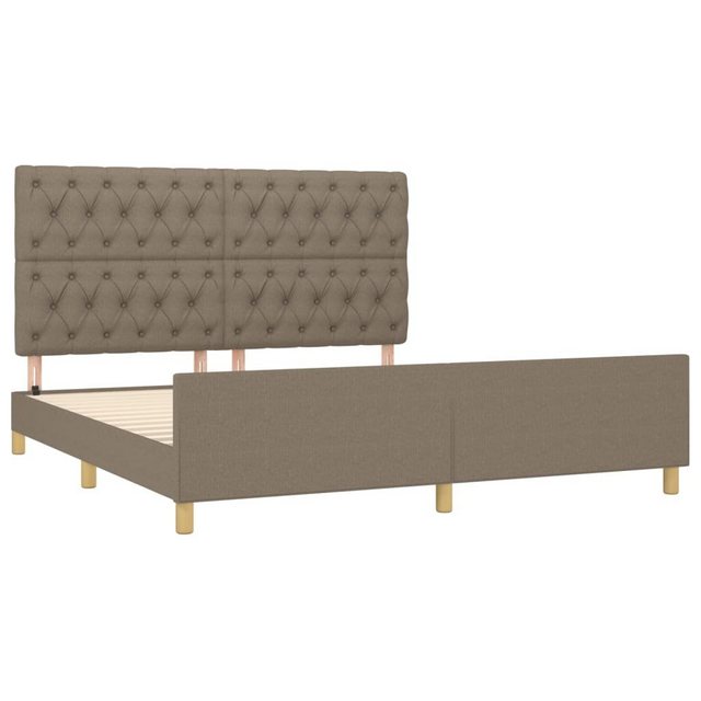 Bild von vidaXL Bettgestell Bettrahmen mit Kopfteil Taupe 160x200 cm Stoff Bett Bettgestell