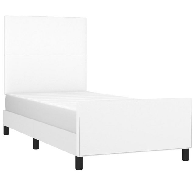 Bild von vidaXL Bettgestell mit Kopfteil Weiß 80x200 cm Kunstleder Modell 31393352