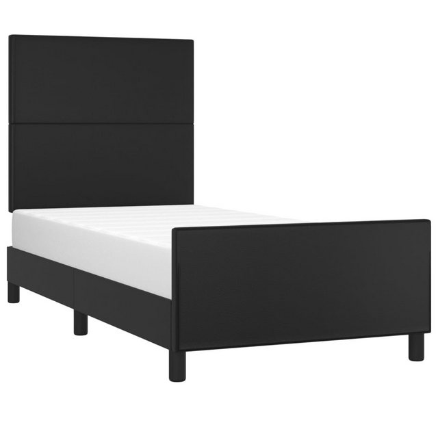 Bild von vidaXL Bettgestell mit Kopfteil Schwarz 90x190 cm Kunstleder Modell 11358655