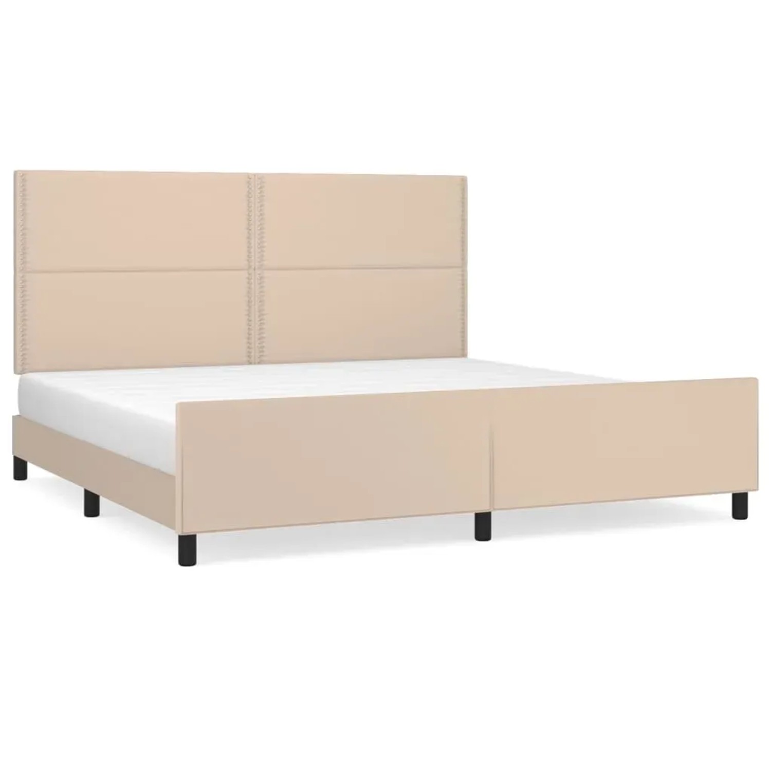 Bild von vidaXL Bettgestell mit Kopfteil Cappuccino-Braun 200x200 cm Kunstleder Modell 31357297