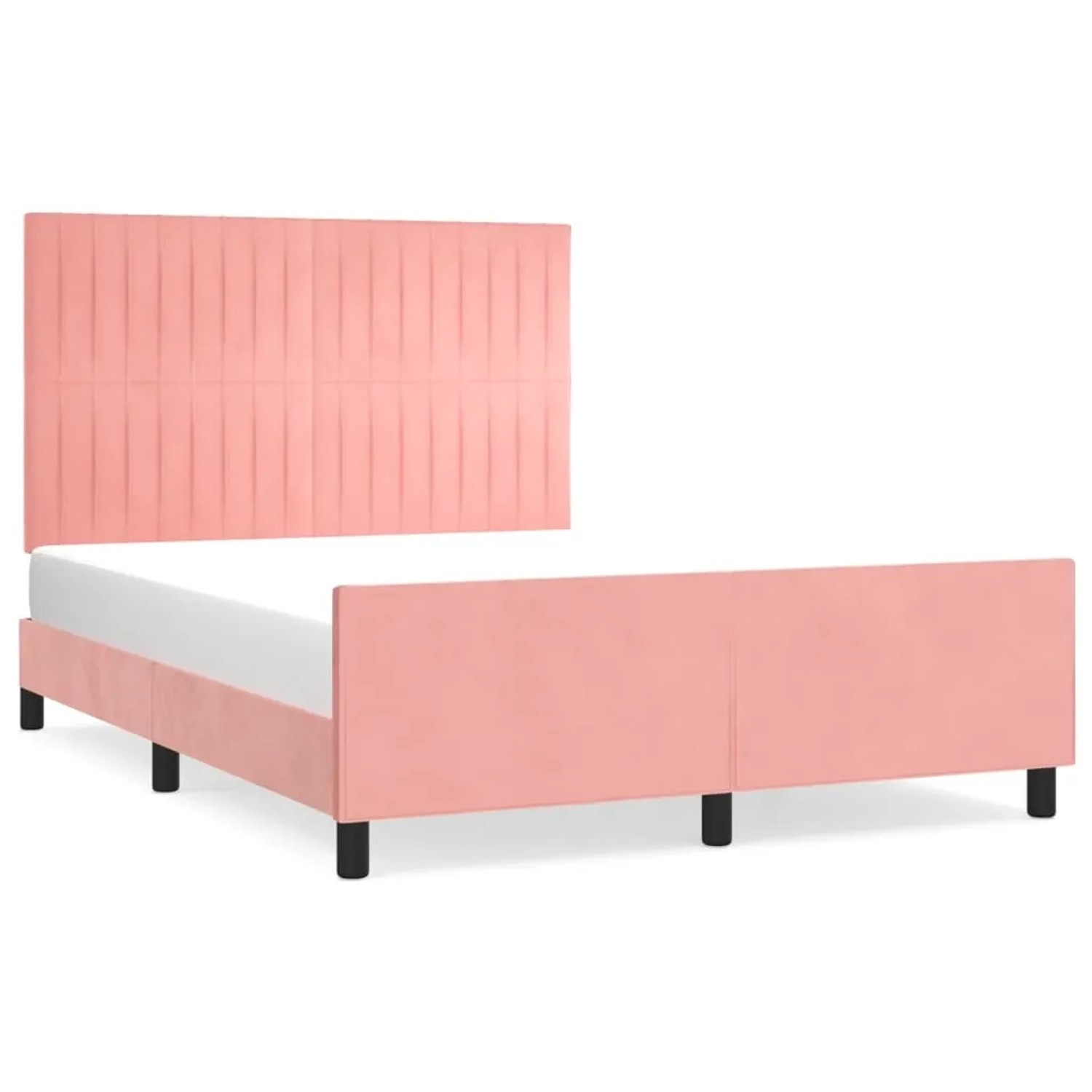 Bild von vidaXL Bettgestell mit Kopfteil Rosa 140x190 cm Samt Modell 61357413