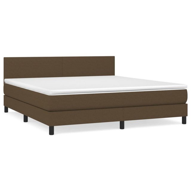 Bild von vidaXL Boxspringbett Boxspringbett mit Matratze Dunkelbraun 160x200 cm Stoff Bett Bettgeste