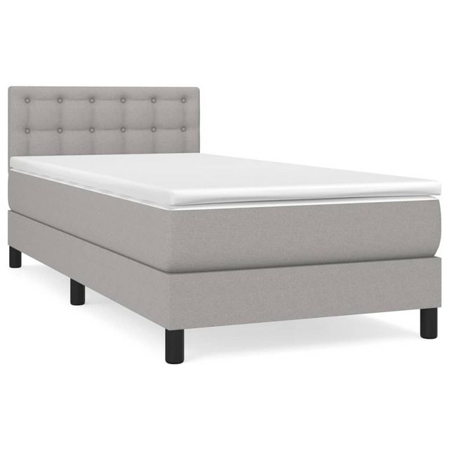 Bild von vidaXL Boxspringbett Boxspringbett mit Matratze Hellgrau 100x200 cm Stoff Bett Bettgestell