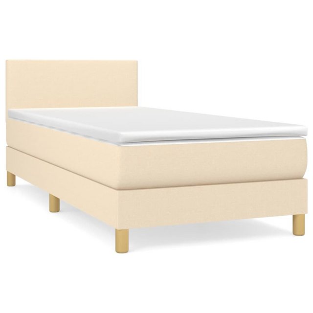 Bild von vidaXL Boxspringbett mit Matratze Creme 80x200 cm Stoff1373013