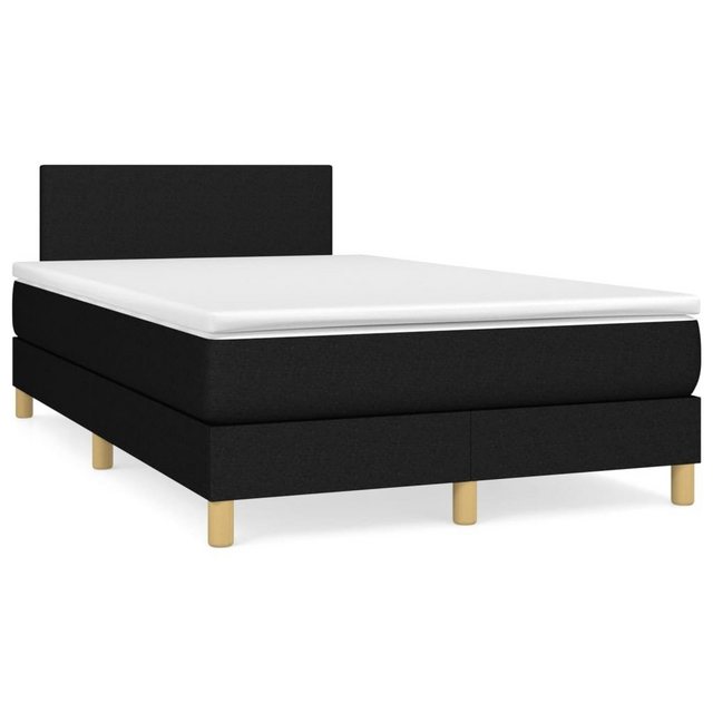 Bild von vidaXL Boxspringbett Boxspringbett mit Matratze Schwarz 120x200 cm Stoff Bett Bettgestell