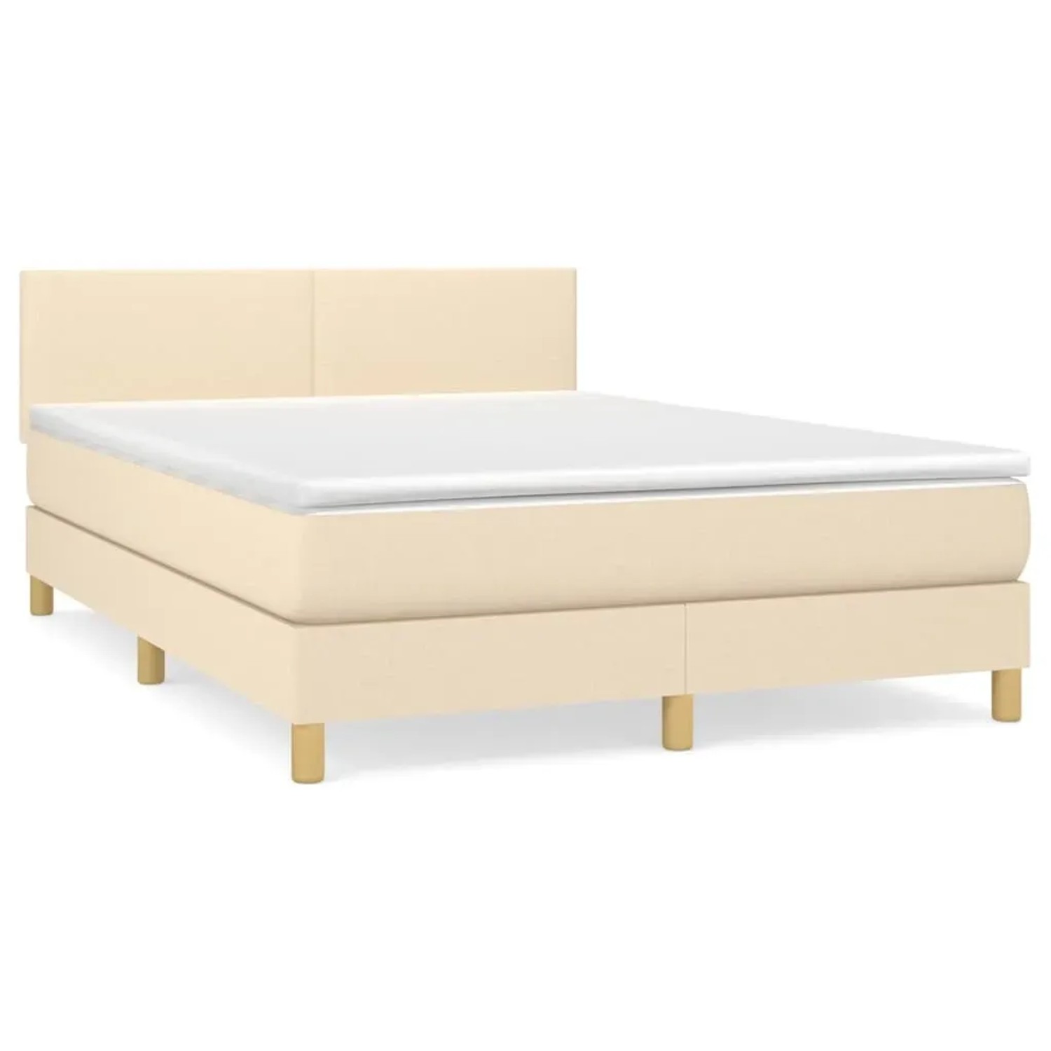 Bild von vidaXL Boxspringbett mit Matratze Creme 140x190 cm Stoff1380323