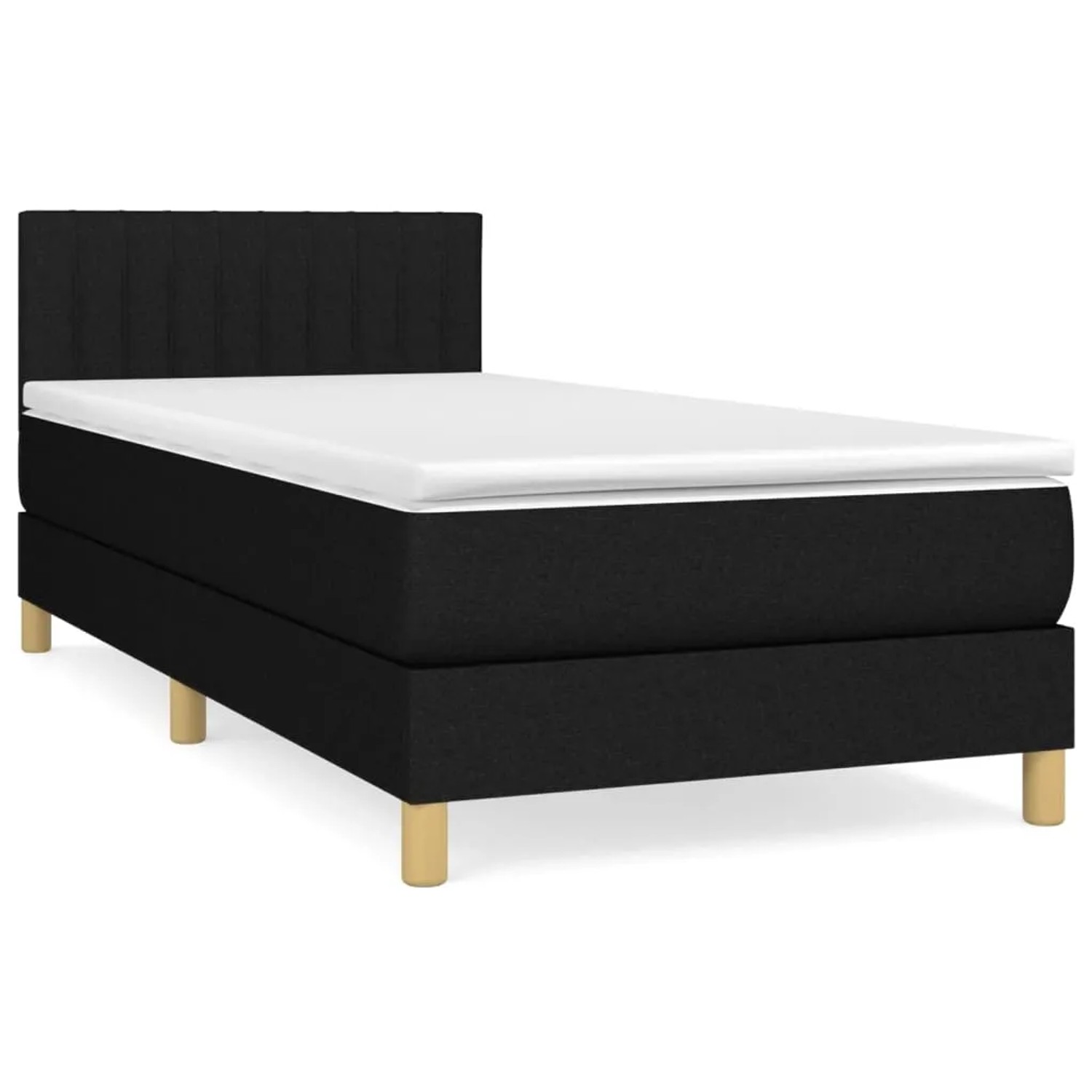 Bild von vidaXL Boxspringbett mit Matratze Schwarz 90x190 cm Stoff1467663