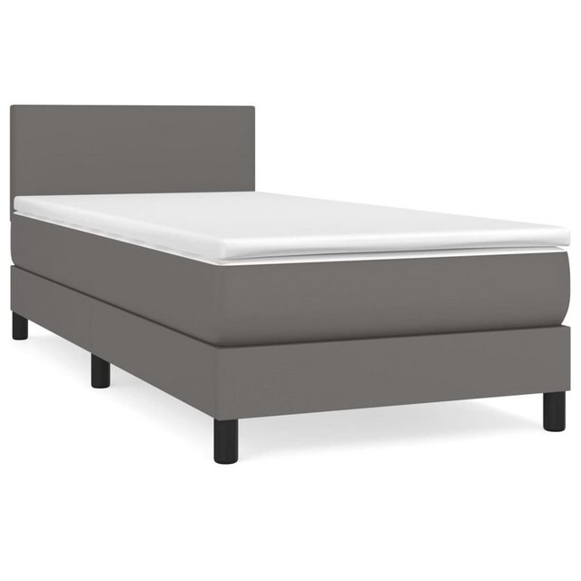 Bild von vidaXL Boxspringbett mit Matratze Grau 100x200 cm Kunstleder1389715
