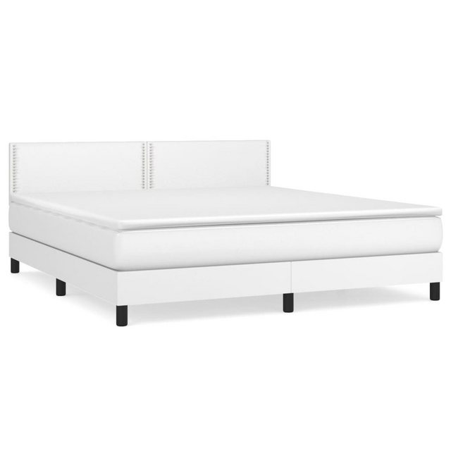 Bild von vidaXL Boxspringbett mit Matratze Weiß 160x200 cm Kunstleder1370972
