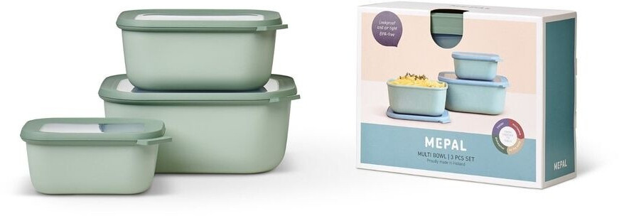 Bild von Mepal Vorratsdose Multischüssel Set Cirqula rechteckig 3-teilig 750, 1500 und 3000 ml, Polypropylen (PP), Thermoplastische Elastomere (TPE)