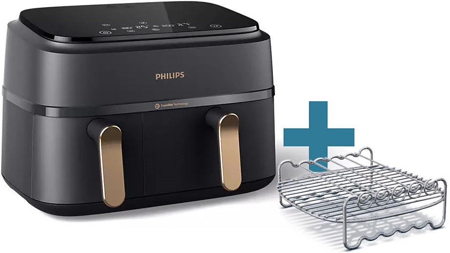Bild von Philips 3000 series NA352/04 Airfryer mit zwei Körben - Heißluftfritteuse - 9 l - 1,5 kg - Rapid Air - 40 °C - 200 °C (NA352/04)