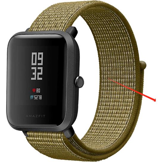 Bild von Strap-it Armband (20 mm, Nylon, Amazfit Bip), Uhrenarmband, Grün