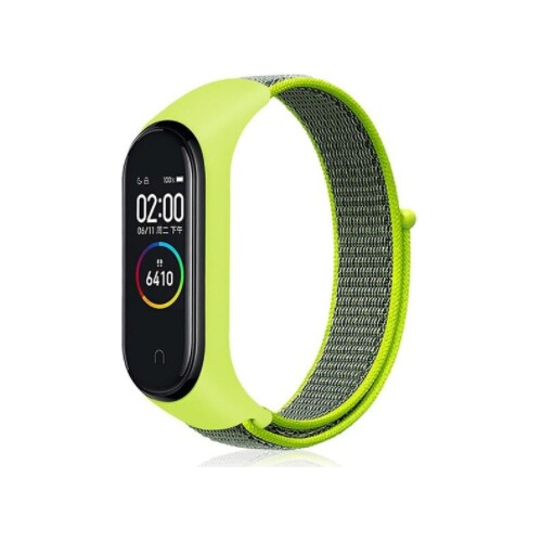 Bild von Strap-it Armband (Nylon) in Gelb und Grün für Xiaomi Mi Band 3 & 4