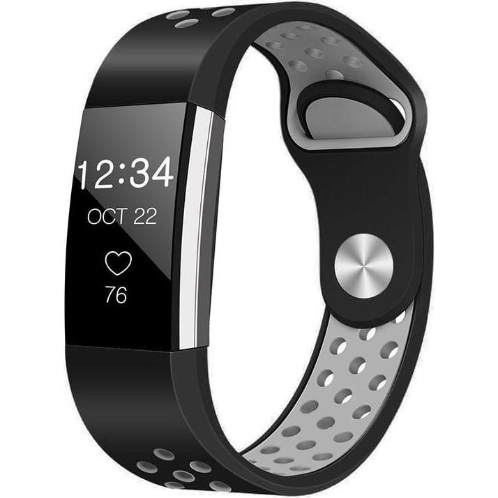 Bild von Strap-it Sportarmband (Silikon, Charge 2), Uhrenarmband, Mehrfarbig, Schwarz, Grau