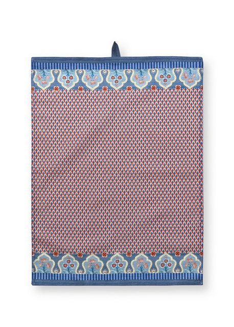 Bild von PiP Studio Geschirrtuch Flower Festival Geschirrtuch Blue-rot 50 x 70 cm