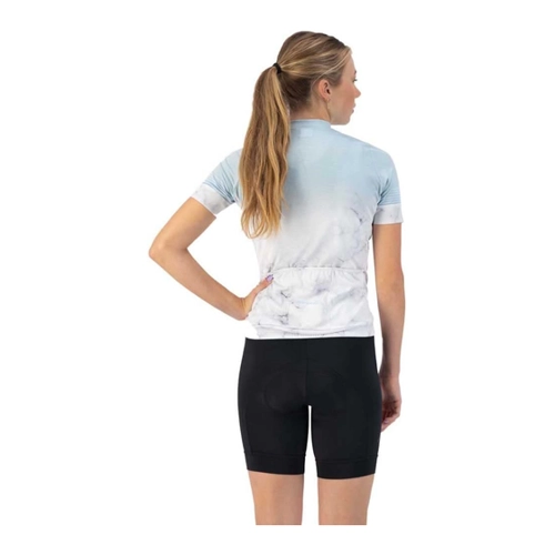 Bild von Rogelli Marble Radtrikot Damen - Fahrradtrikot Kurzarm - Weiß/Grau/Blau - Größe L