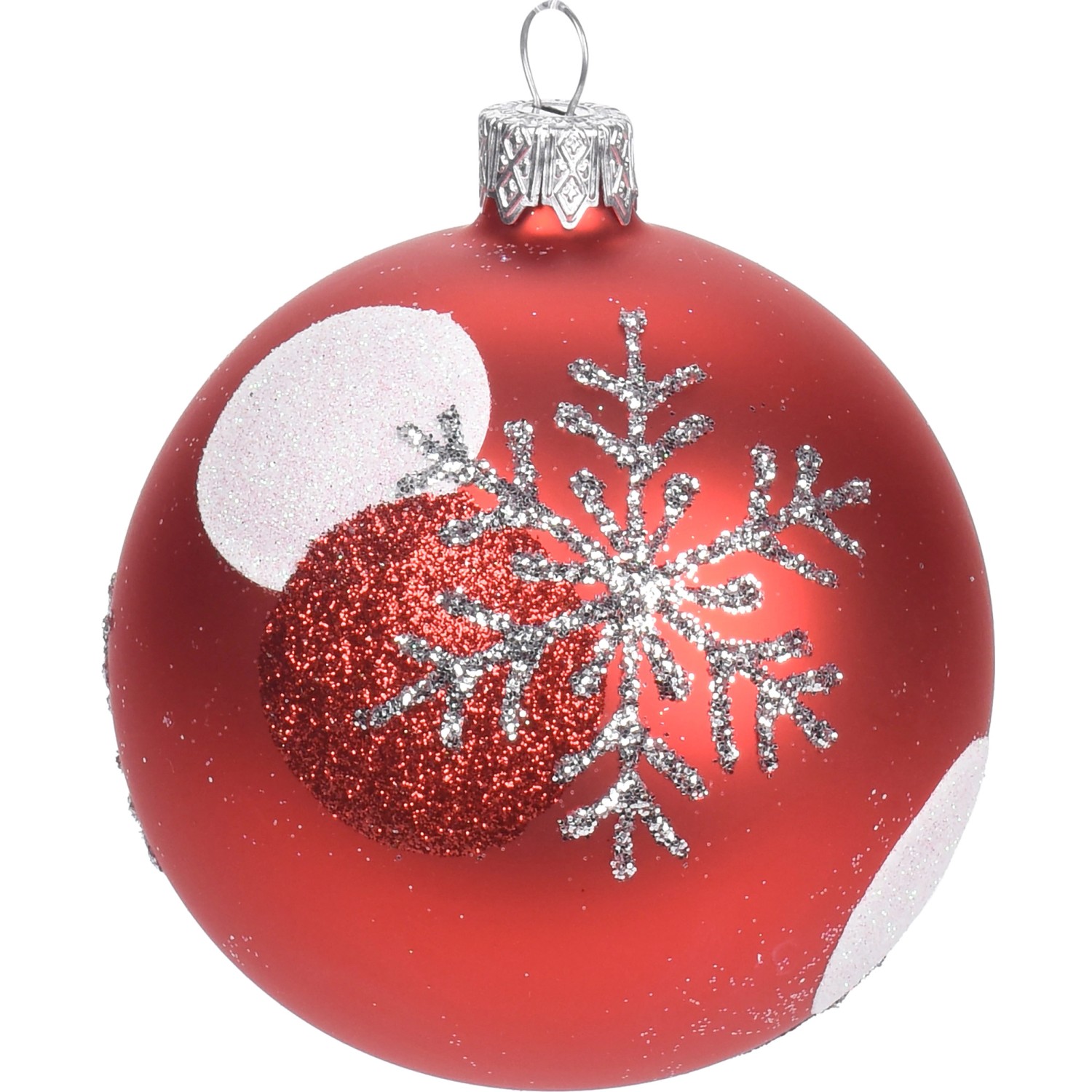 Bild von Weihnachtskugel Ø 6 cm Rot-Silber 4-fach sortiert