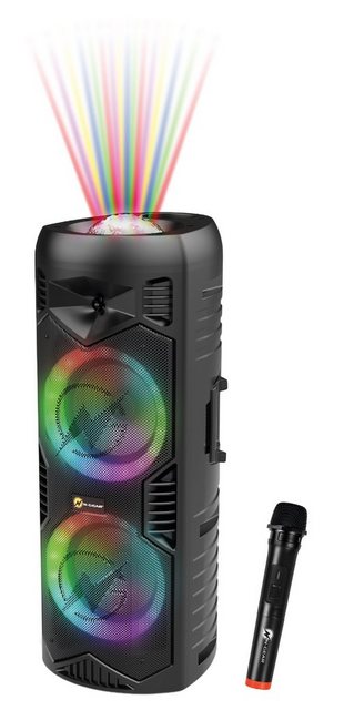 Bild von N-Gear LGP5150 - Draadloze Bluetooth Party Speaker - Karaoke Set - 1 Microfoon - Discoverlichting - Stealth, Bluetooth Lautsprecher, Schwarz