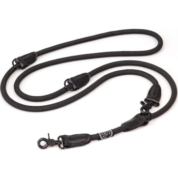 Bild von HUND IST KÖNIG ® 2,3 m verstellbare Führleine für Hunde schwarz 1,5 cm, 2,3 m