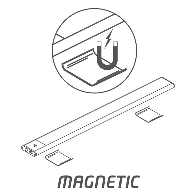 Bild von LED's light LED Unterbauleuchte 0401782 Akku LED-Unterbauleuchte, LED, mit Winksensor dimmbar 80cm 4W USB-C 3 Weißfarben