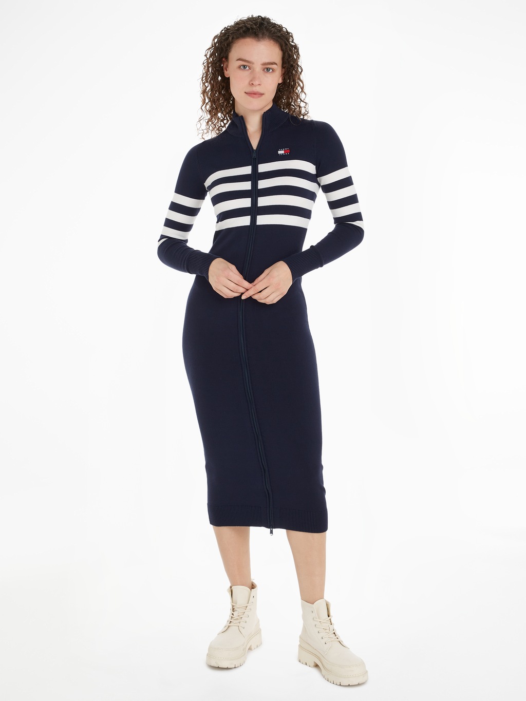Bild von Tommy Jeans Sweatkleid "TJW STRIPE MIDI SWEATER DRESS", mit Streifendesign
