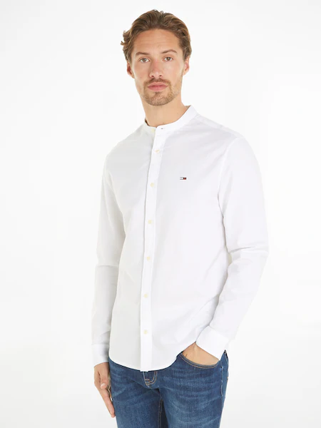Bild von Tommy Jeans Langarmhemd »TJM REG OXFORD MAO SHIRT«, mit Logostickerei