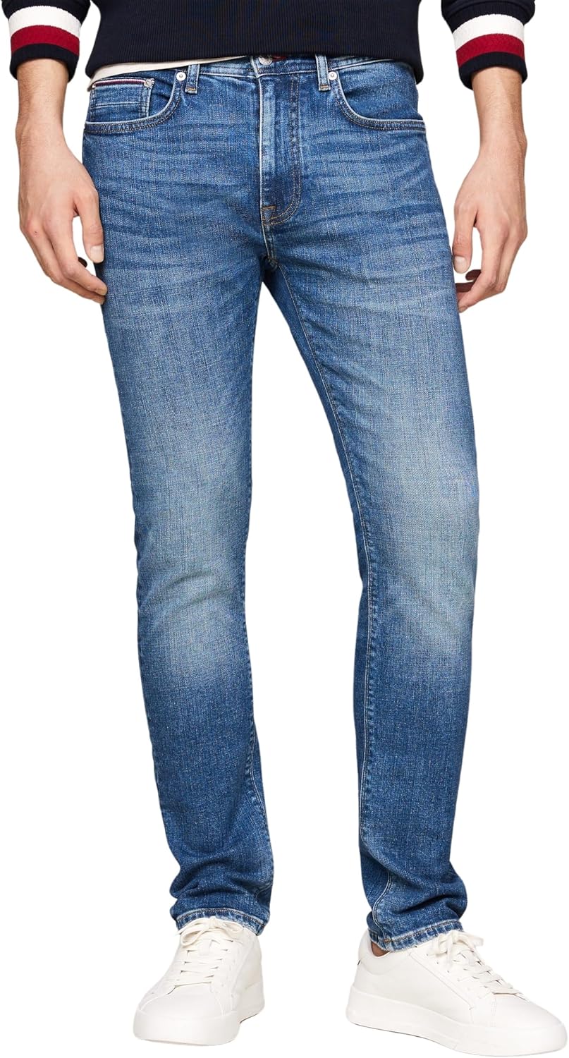 Bild von Tommy Hilfiger Herren Jeans Hose Slim Fit, Blau (Cross Blue), 30W/32L