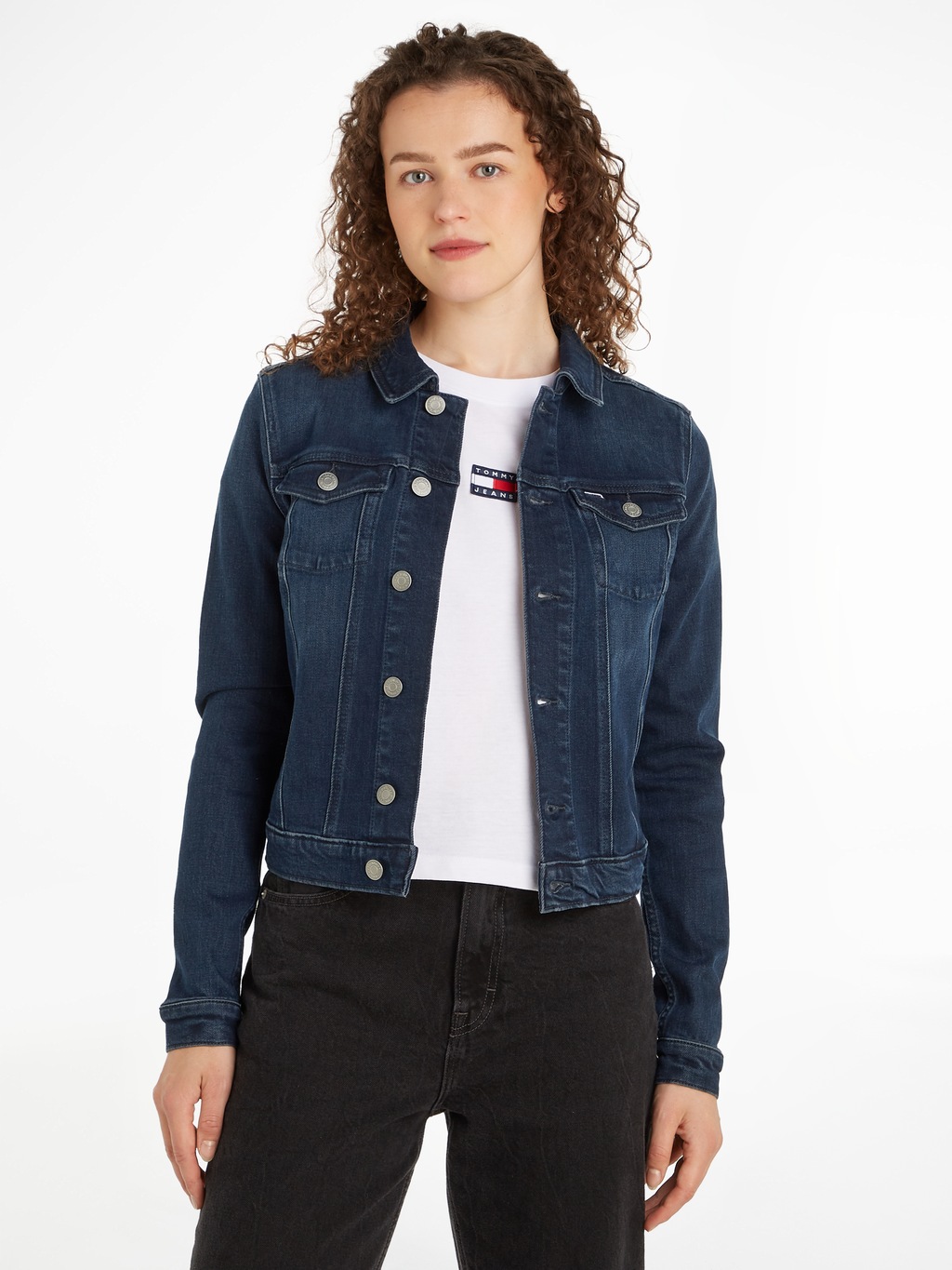 Bild von Tommy Jeans Jeansjacke "VIVIANNE SKN JACKET CH8168", mit Tommy Jeans Flagge